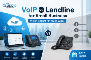 VoIP vs landline comparison for small businesses showing cost, features, flexibility, reliability, and communication benefits in 2026.